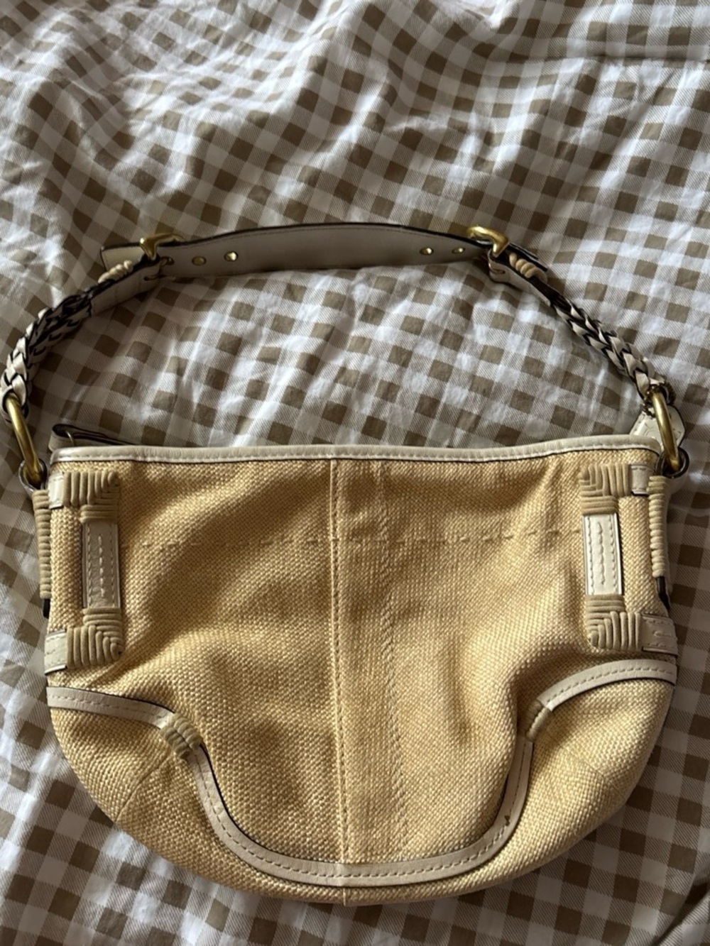 Coach Cream Canvas Shoulder Bag